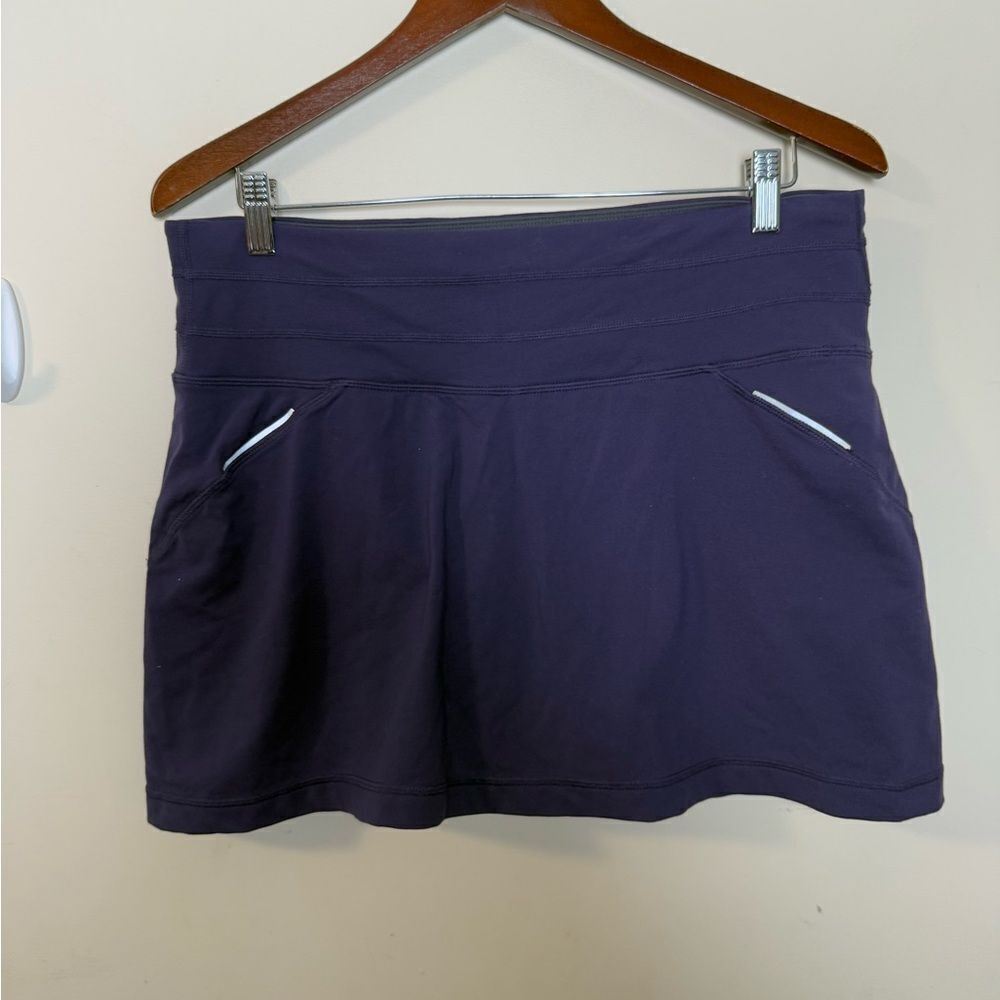 Athleta Relay Skort Women's Purple Zip Back Pocket Golf Tennis 221935 Sz L